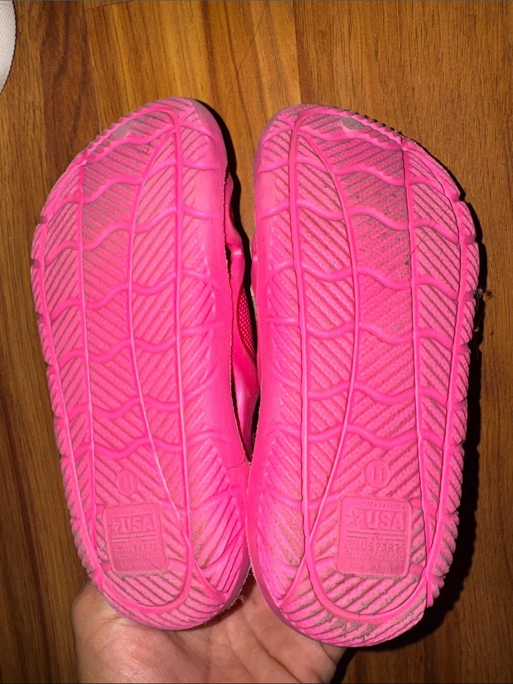 Bright Pink Kids Water Shoes and Mesh Sneaker Set. Girls 11, used & need a clean